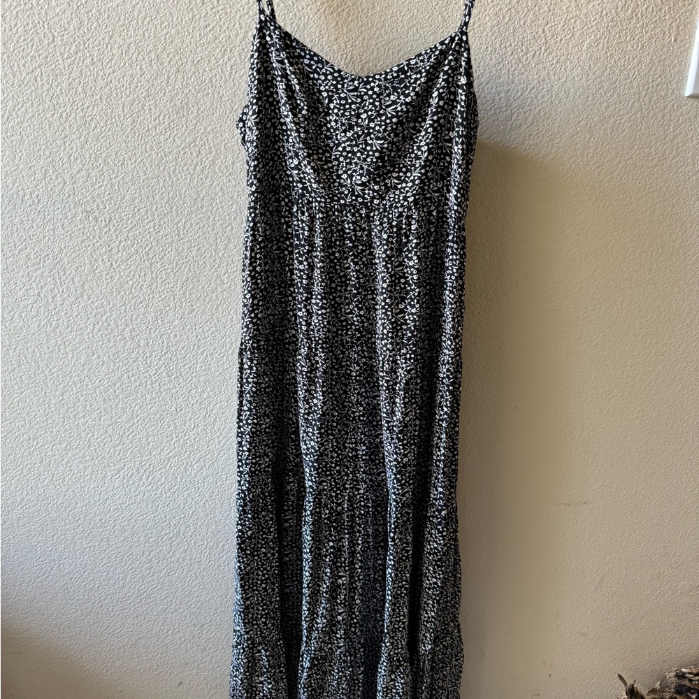 Black and White Floral Maxi Dress